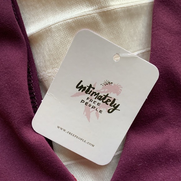 NWT Free People “Keep It Sleek” Intimately Bodysuit Purple Eggplant Color - Picture 3 of 7